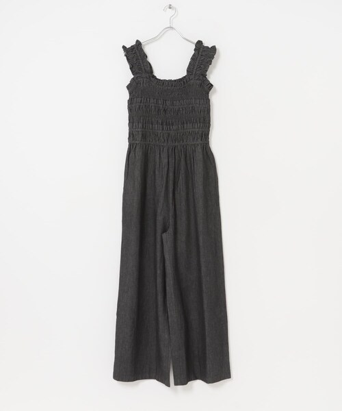 URBAN RESEARCH Sonny Label(アーバンリサーチサニーレーベル)の「フリルシャーリングサロペット(つなぎ/オールインワン・レディース・ブラック/インディゴ・36/38)」の11枚目の写真