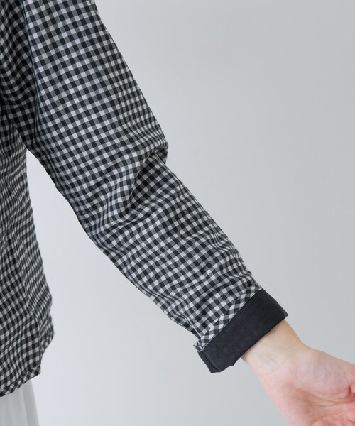 かぐれ(カグレ)の「Yoli GINGHAM REVERSIBLE JACKET(ノーカラージャケット・レディース・BLACKBLACK・1)」の14枚目の写真