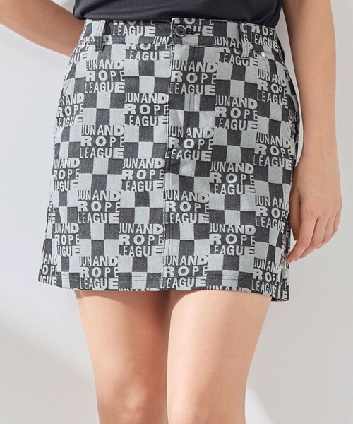 ROPE'(ロペ)の「【吸水速乾】チェッカーボードジャガードスカート(スカート・レディース・ブラック/サックス/イエロー・L/M/S)」の3枚目の写真