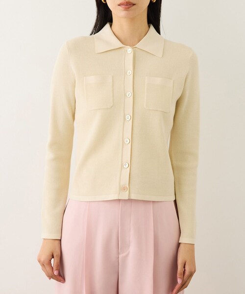 ROPE'(ロペ)の「ポロニットカーディガン/イージーケア(カーディガン/ボレロ・レディース・ブラック/ベージュ/ピンク・F)」の19枚目の写真