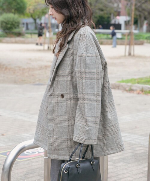 ITEMS URBANRESEARCH（アイテムズ アーバンリサーチ）の「オーバーサイズジャケット（テーラードジャケット・レディース・G.CHECK/NVY/B.CHECK/BRN・Free）」の19枚目の写真
