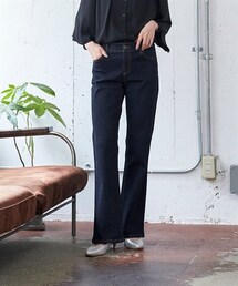 nissen | すごのびストレッチデニムブーツカットパンツ（ゆったり太もも）（股下７３ｃｍ）(パンツ)