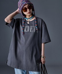 nissen | 綿100％ピグメント染ロゴプリントチュニックTシャツ＜大きいサイズ有＞GEVS.(チュニック)