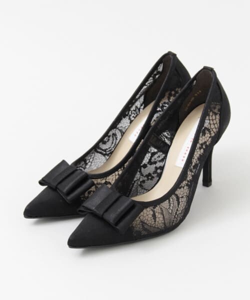 SENSE OF PLACE by URBAN RESEARCH（センスオブプレイスバイアーバンリサーチ）の「レースリボンパンプス（ドレスシューズ・レディース・BEIGE/BLACK・36/37/38）」の5枚目の写真