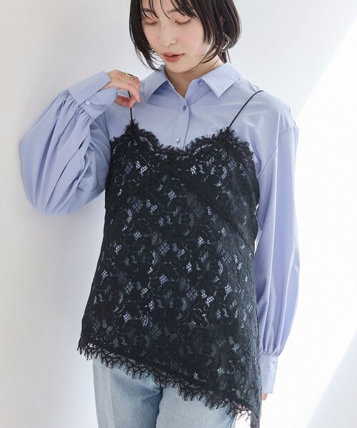 VIS(ビス)の「ウエーブヘムペプラムシャツ(シャツ/ブラウス・レディース・ホワイト/ブルー/イエロー・F)」の11枚目の写真