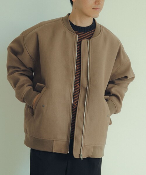 ITEMS URBANRESEARCH（アイテムズ アーバンリサーチ）の「ウールライクメルトン MA-1（MA-1・メンズ・KHK/BLK/MOC・M/L）」の15枚目の写真