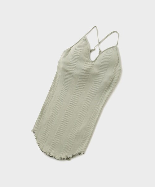 ROPE'(ロペ)の「【HAKUJI(ハクジ)】RANDOM RIB BRA CAMISOLE|ランダムリブ×ブラデザインキャミソール(キャミソール・レディース・ブラック/モスグリーン・F)」の6枚目の写真