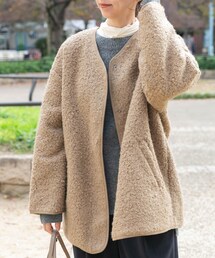 ITEMS URBANRESEARCH | ボアジャケット(ノーカラージャケット)