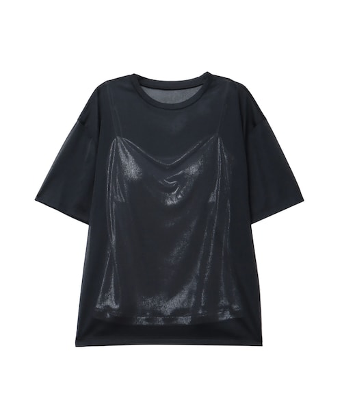 ELENDEEK（エレンディーク）の「SHINY CAMI SET SHEER CS（Tシャツ/カットソー・レディース・オフホワイト/グレー/ブラック/アイスブルー・F）」の8枚目の写真