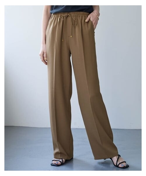 nissen（ニッセン）の「【しわシャキ】イージーセミフレアパンツ（防しわ・形態安定・接触冷感・UVカット）＜大きいサイズ有＞（パンツ・レディース・ラテホワイト/チャコール/モカブラウン/サンドベージュ★26秋新色・S/M/L/LL/3L/4L/5L/6L/8L/10L）」の22枚目の写真