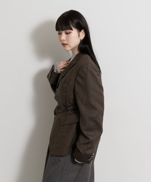 THE GOODLAND MARKET（ザグッドランドマーケット）の「77circa　make v shape tweed jacket（テーラードジャケット・レディース・brown1/brown2/brown3/brown4・one）」の5枚目の写真