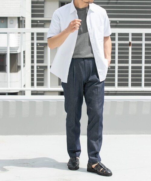 URBAN RESEARCH ROSSO（アーバンリサーチロッソ）の「『防シワ』『XLサイズあり』ハイパフォーマンスリネンレギュラー半袖シャツ（シャツ/ブラウス・メンズ・BEIGE/WHITE/BLACK/NAVY/KHAKI/BLK STRIPE/BLK CHECK・S/M/L/XL）」の15枚目の写真