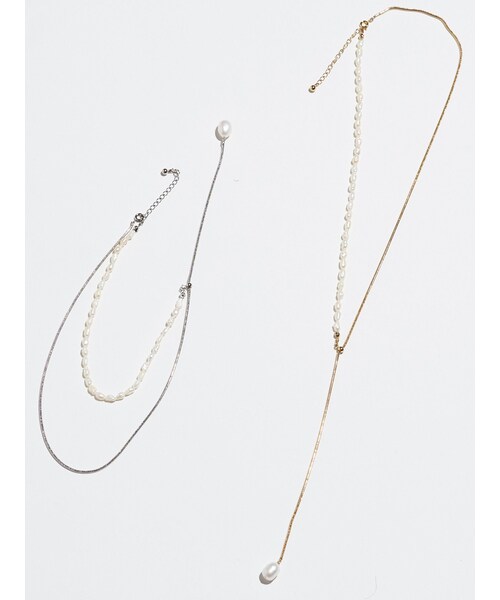 ELENDEEK（エレンディーク）の「2WAY PEARL SLIDER NECKLACE（ネックレス・レディース・シルバー/ゴールド・F）」の6枚目の写真