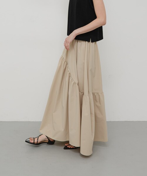 SENSE OF PLACE by URBAN RESEARCH(センスオブプレイスバイアーバンリサーチ)の「アシメキリカエギャザースカート(スカート・レディース・OFF WHITE/BLACK/BEIGE・One)」の22枚目の写真