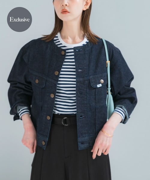 URBAN RESEARCH ROSSO(アーバンリサーチロッソ)の「『別注』Lee101×ROSSO NOCOLLAR SHORT JACKET(デニムジャケット・レディース・ONE WASH/USED・Short)」の2枚目の写真