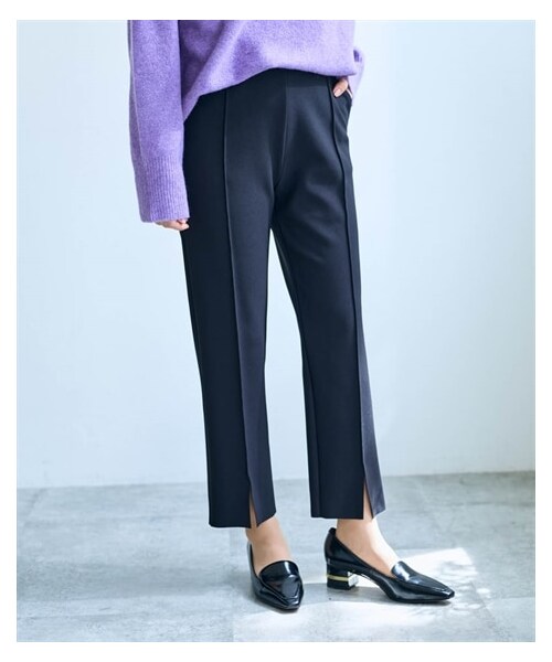 nissen（ニッセン）の「フロントスリットカットソーテーパードパンツ【OtonaSMILE】（パンツ・レディース・黒/オリーブ・M/L/LL/3L/4L）」の6枚目の写真