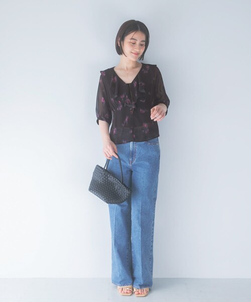 URBAN RESEARCH ROSSO（アーバンリサーチロッソ）の「ダークプリントフリルブラウス（シャツ/ブラウス・レディース・BROWN/BLACK・Free）」の11枚目の写真