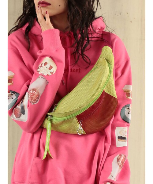 jouetie（ジュエティ）の「カラーオンカラーウエストポーチ（ボディバッグ/ウエストポーチ・レディース・ミントグリーン/ブラック/ターコイズ・F）」の3枚目の写真