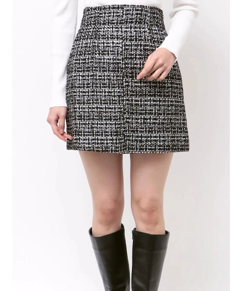 MERCURYDUO（マーキュリーデュオ）の「ツイード台形ミニスカート（スカート・レディース・ブラック・S/M）」の17枚目の写真