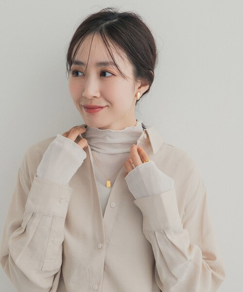 URBAN RESEARCH DOORS(アーバンリサーチドアーズ)の「ハイネックチュールインナー(Tシャツ/カットソー・レディース・DOT/BROWN/OFF・Free)」の6枚目の写真