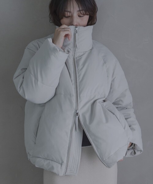 URBAN RESEARCH Sonny Label（アーバンリサーチサニーレーベル）の「ダブルジップスタンドダウンジャケット（その他アウター・レディース・ブラック/ライトグレー/チャコール・Free）」の2枚目の写真