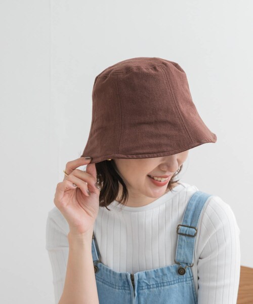 URBAN RESEARCH DOORS（アーバンリサーチドアーズ）の「コットンリネンパネルハット（ハット・レディース・NATURAL/BROWN/BLACK・one）」の2枚目の写真