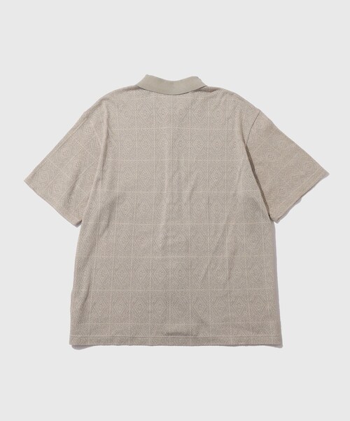 ADAM ET ROPE'(アダムエロペ)の「メッシュジャガードポロニットシャツ(ポロシャツ・メンズ・ブラック/ライトグレー/キャメル系・L/M)」の18枚目の写真