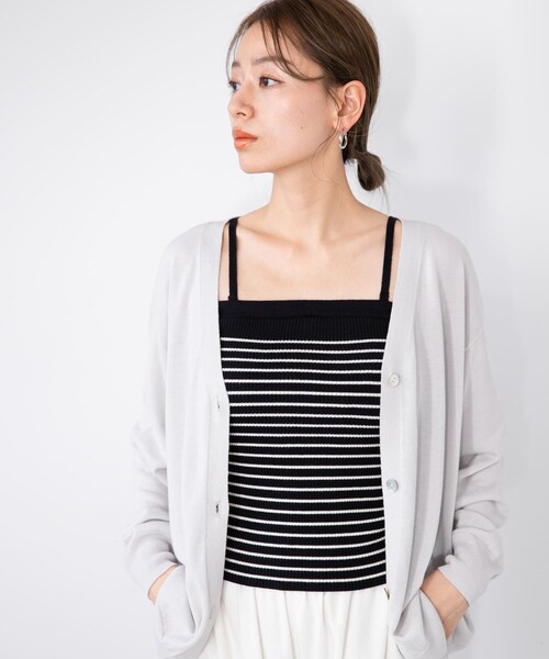 URBAN RESEARCH Sonny Label（アーバンリサーチサニーレーベル）の「カップ付きマルチウェイニットキャミソール（キャミソール・レディース・OFFボーダー/オフ/NAVYボーダー・FREE）」の13枚目の写真