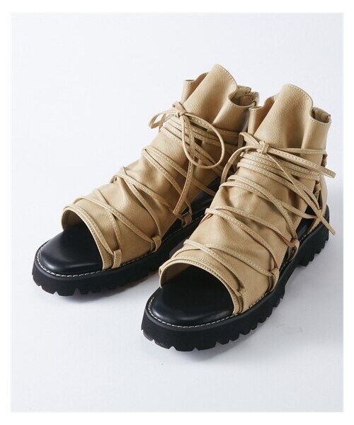 nissen（ニッセン）の「【ゆったり幅広】コードデザインハイカットサンダル（ワイズ４Ｅ）（サンダル・メンズ・黒/グレージュ/グレー・M=23.0~23.5cm/4E/L=24.0~24.5cm/4E/LL=25.0~25.5cm/4E/3L=26.0~26.5cm/4E）」の2枚目の写真