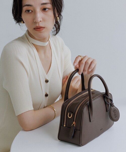 ROPE'(ロペ)の「【E'POR】TWO BOSTON BAG Mini/撥水・26AW新型(ハンドバッグ・レディース・ブラック/ダークブラウン・F)」の11枚目の写真