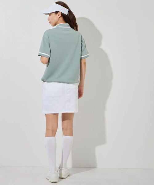 ROPE'（ロペ）の「ダンボールニット5分袖配色プルオーバー/セットアップ対応・UV・接触冷感（Tシャツ/カットソー・レディース・ブラウン/モスグリーン/サックス・L/M/S）」の13枚目の写真