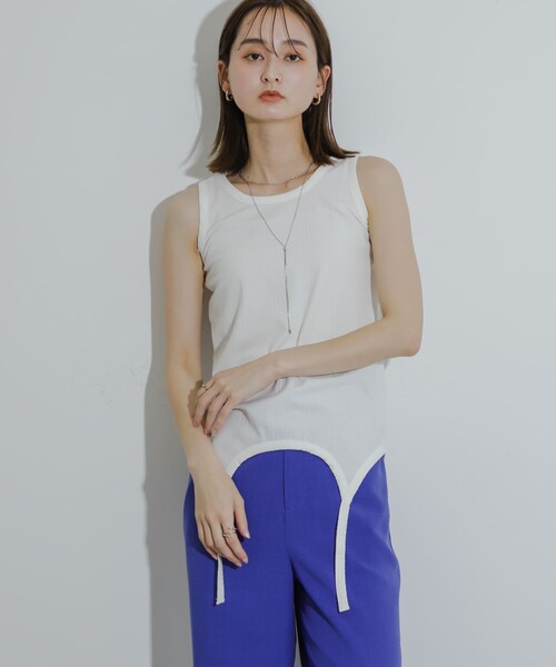 SENSE OF PLACE by URBAN RESEARCH（センスオブプレイスバイアーバンリサーチ）の「マルチウェイガータータンクトップ（タンクトップ・レディース・L.GRAY/OFF WHITE/CHARCOAL・one）」の6枚目の写真