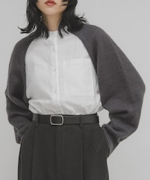 KBF | ニットスリーブデザインシャツ(シャツ/ブラウス)