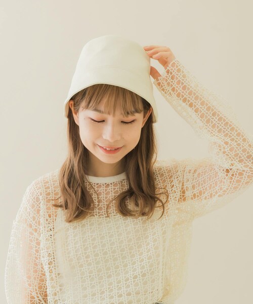 SMELLY（スメリー）の「フロントラインフェイクレザーハット（ハット・レディース・BLK/IVO・-）」の7枚目の写真