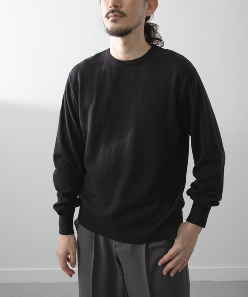 ITEMS URBANRESEARCH（アイテムズ アーバンリサーチ）の「カシミヤ×コットンクルーネックセーター（ニット/セーター・メンズ・GRY/BRD/MOC/BLK・M/L）」の7枚目の写真