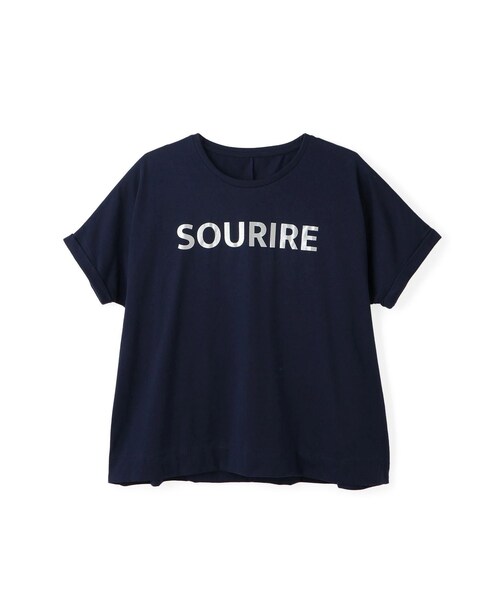 Jayro（ジャイロ）の「フレンチロゴTシャツ（Tシャツ/カットソー・レディース・ブラック/ホワイト/ネイビー/サックス・F）」の6枚目の写真