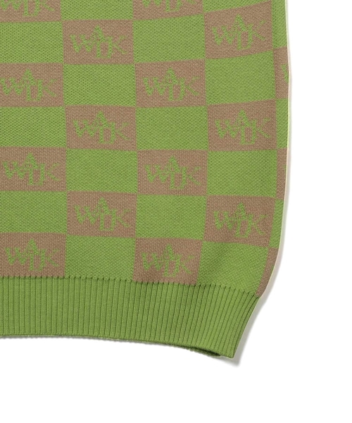 ADAM ET ROPE'(アダムエロペ)の「【WALK IN PARIS/ウォーク イン パリス】Le pull sans manche dammier(ベスト・メンズ・ライトグリーン・L/M)」の7枚目の写真