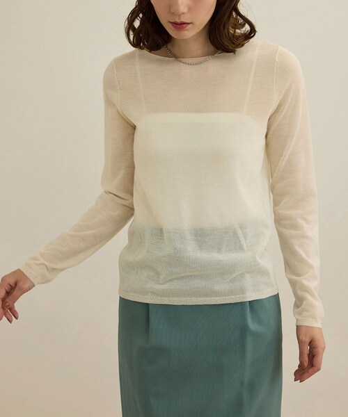 ROPE'(ロペ)の「【COFIL(コフィル)】シアーボートネックカットソー(カーディガン/ボレロ・レディース・ホワイト・F)」の21枚目の写真