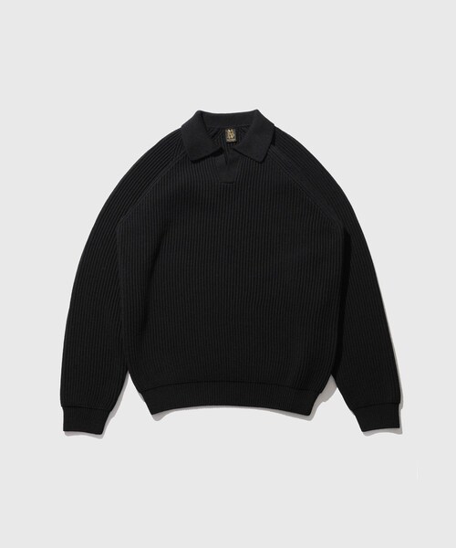 ADAM ET ROPE'（アダムエロペ）の「《別注》【BATONER/バトナー】EX SOLIDWOOL RIB SKIPPER（ニット/セーター・メンズ・ブラック/ダークブラウン/レッド・2/3/4）」の10枚目の写真