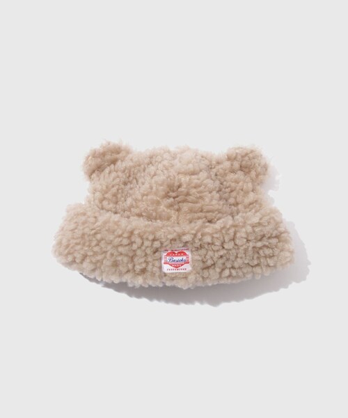 ADAM ET ROPE'(アダムエロペ)の「【BASICKS/ベイシックス】Bear Beanie(ニットキャップ/ビーニー・メンズ・ブラック/ベージュ・S)」の2枚目の写真
