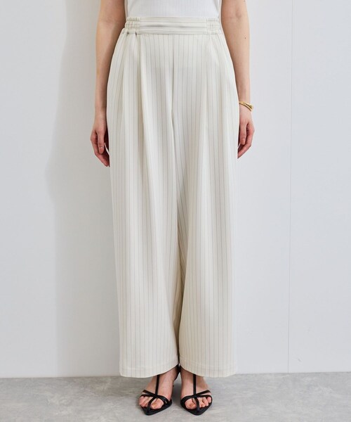 VIS（ビス）の「【接触冷感/UVケア】ピンストライプリラックスワイドパンツ（その他パンツ・レディース・グレー/キナリ/ネイビー系・M/S）」の19枚目の写真