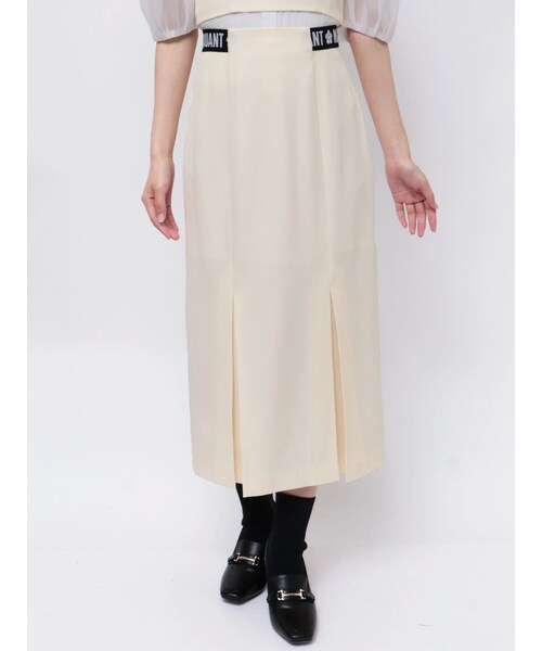 MERCURYDUO（マーキュリーデュオ）の「【MARY QUANTコラボ】サイドロゴナロースカート【セットアップ着用可】（スカート・レディース・アイボリー/グレー・S/M）」の4枚目の写真