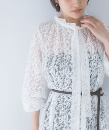 URBAN RESEARCH ROSSO WOMEN | リーフレースフリルネックブラウス(シャツ/ブラウス)