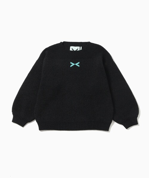 ADAM ET ROPE'（アダムエロペ）の「【X-PARIS/エックスパリ】PAR JACQUARD BOAT-NECKED CHENILLE KNIT SWEATER（ニット/セーター・メンズ・ブラック/ホワイト・M/S）」の4枚目の写真