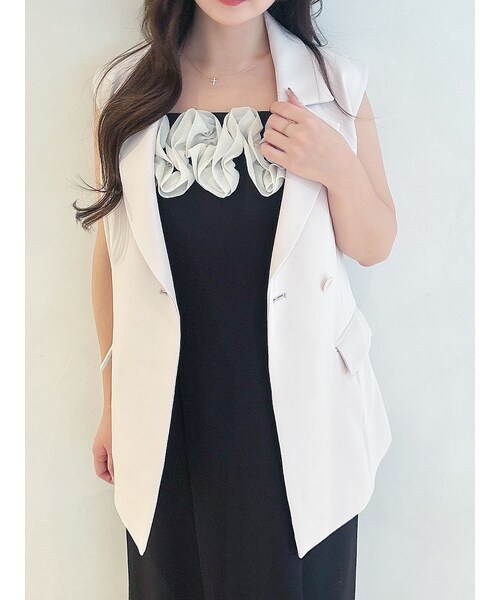 MERCURYDUO（マーキュリーデュオ）の「バックリボンジレ（その他アウター・レディース・アイボリー/ライトグレー/ブラック・S/M）」の15枚目の写真