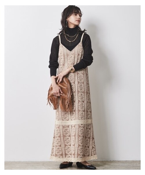 nissen（ニッセン）の「大きいサイズ レースキャミソールマキシワンピース シックスタイル（ワンピース・レディース・ベージュ/グリーン・L/LL/3L/4L/5L/6L/8L/10L）」の17枚目の写真