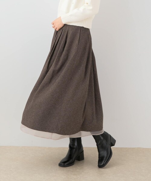 URBAN RESEARCH ROSSO（アーバンリサーチロッソ）の「F by ROSSO　ツイードライクフレアスカート（スカート・レディース・C/GRAY ST/BROWN・36/38）」の15枚目の写真