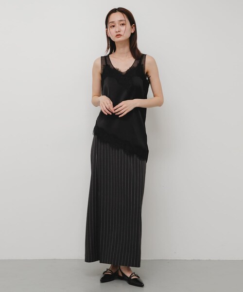 SENSE OF PLACE by URBAN RESEARCH(センスオブプレイスバイアーバンリサーチ)の「アシメヘムレースキャミソール(キャミソール・レディース・OFF WHITE/BLACK/BROWN・One)」の16枚目の写真