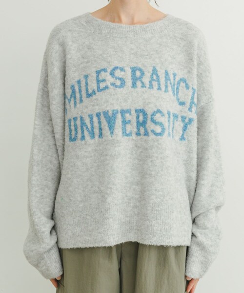 ITEMS URBANRESEARCH（アイテムズ アーバンリサーチ）の「ブークレビッグロゴニット（ニット/セーター・レディース・BRN/L.GRAY/MNT・FREE）」の6枚目の写真
