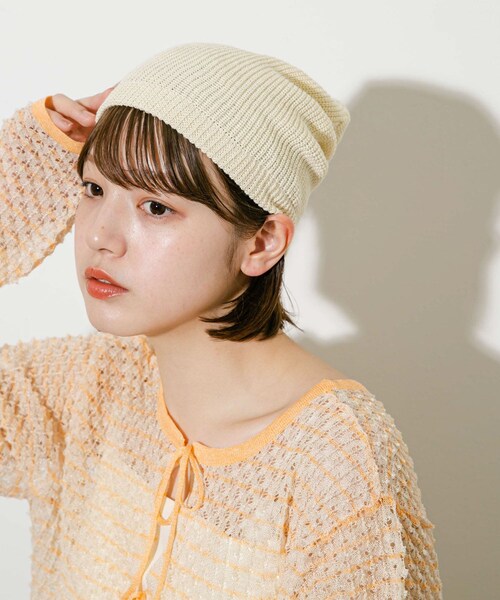 KBF(ケイビーエフ)の「サマーニットビーニー(ニットキャップ/ビーニー・レディース・CHARCOAL/IVORY・one)」の1枚目の写真